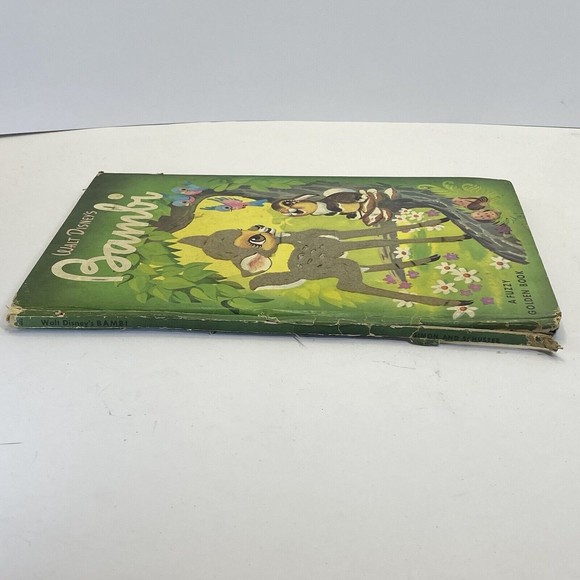 VTG Walt Disney's A Fuzzy Golden Book Bambi 1941 1949 Hardcover Simon Schuster - Picture 5 of 12